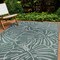 World Rug Gallery Contemporary Tropical Leaves Weather Resistant Indoor/Outdoor Area Rug 5' x 7' Green 4031GREEN5X7 - alternate 1